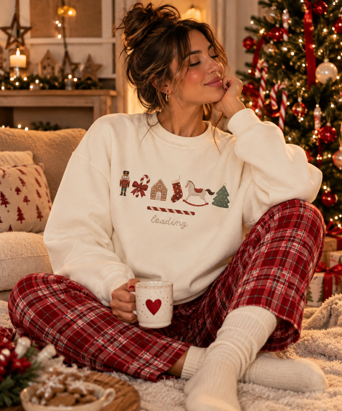 NATALE - Felpa adult girocollo con stampa natalizia