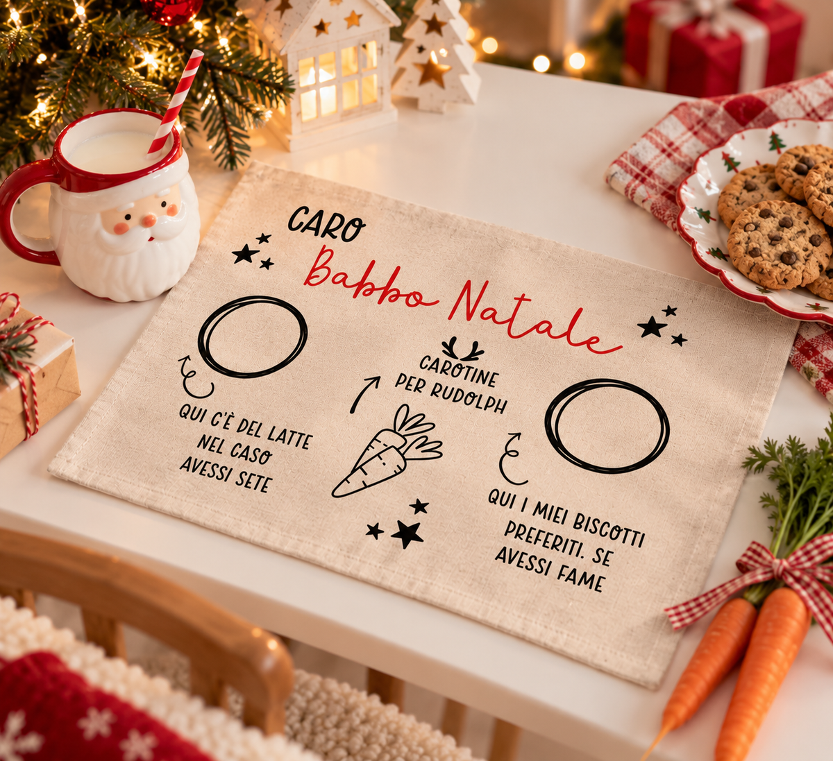 NATALE ~ Tovaglietta di Babbo Natale
